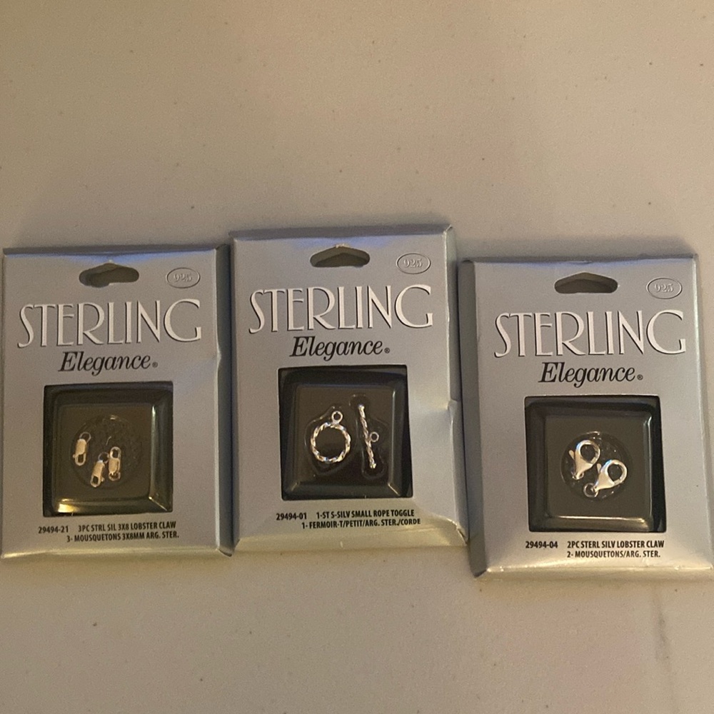 Sterling Elegance Three Sterling Findings for Jewelry Making or Repair